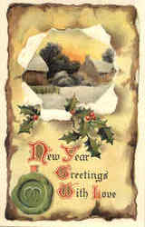 New Year Greetings With Love Postcard