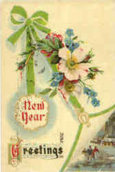 New Year Greetings Postcard