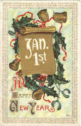 Jan 1st Happy New Year Postcard