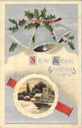 New Year Greetings New Year's Postcard Postcard