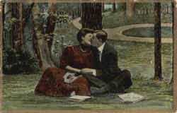 Lovers Kissing Postcard