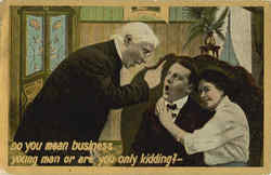 Do you mean business? Engagement Postcard Postcard