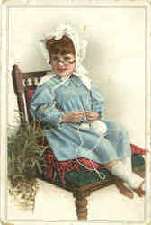 Little Girl with Glasses Girls Postcard Postcard