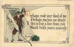 A line from you Would tickle yours sincerely Romance & Love Postcard Postcard