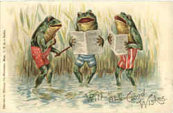 Singing Frogs - With All Good Wishes Postcard Postcard