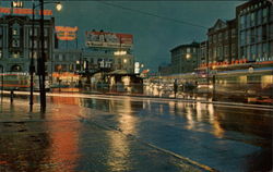 Harvard Square District at Night Postcard