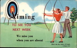 Archery - Aiming to see you next week Postcard