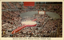 Spacious Interior of the Memorial Coliseum Portland, OR Postcard Postcard