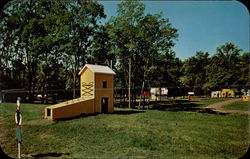 Lady in the Shoe - one of the many attractions at Storyland Bushkill, PA Postcard Postcard