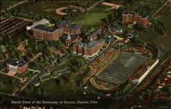 Aerial View of the University of Dayton Ohio Postcard Postcard