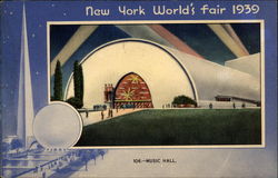 New York World's Fair 1939 Music Hall Postcard Postcard