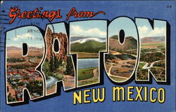 Greetings From Raton New Mexico Postcard