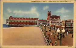 Convention Hall and 7th Avenue Pavilion Asbury Park, NJ Postcard Postcard