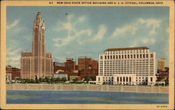 New Ohio State Office Building and A. I. U. Citadel Postcard