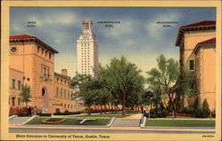 Main Entrance to University of Texas Austin, TX Postcard Postcard