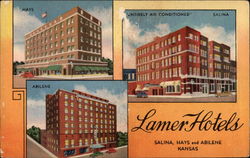 Lamer Hotels, Hayes and Abilene, Salina Kansas Postcard Postcard