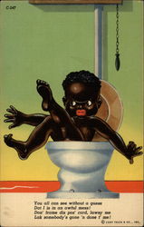 Bathroom Advertisement Black Americana Postcard Postcard