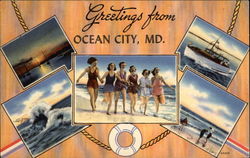 Greetings From Ocean City, MD Maryland Postcard Postcard