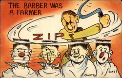 The Barber was a Farmer Barbers Postcard Postcard