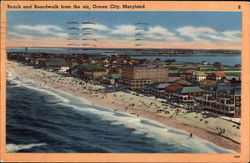 Beach and Boardwalk From the Air Postcard