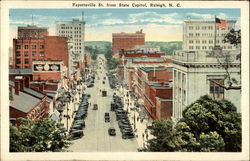 Fayetteville Street from State Capitol Raleigh, NC Postcard Postcard