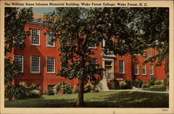 The William Amos Johnson Memorial Building, Wake Forest College North Carolina Postcard Postcard