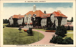 Macdonald College Ste. Anne De Bellevue, Main Building, McGill University Montreal, QC Canada Quebec Postcard Postcard