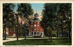 Greensboro College, Main Building North Carolina Postcard Postcard