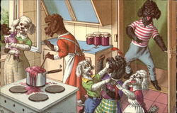 Poodles in the Kitchen Postcard