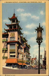 Chinatown Business District Postcard