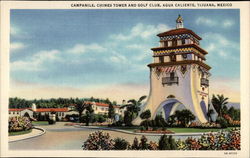 Campanile, Chimes Tower and Golf Club, Agua Caliente Tijuana, Mexico Postcard Postcard