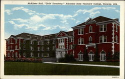 McAllister Hall, "Girls' Dormitory," Arkansas State Teachers' College Postcard