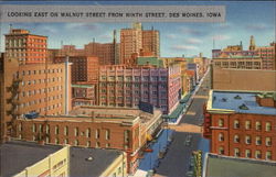 Looking East On Walnut Street From Ninth Street Postcard