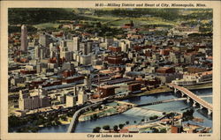 Milling District and Heart of City Postcard