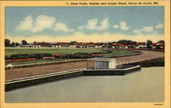 Race Track, Stables and Judges Stand Postcard