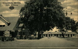 Colonial Motel Flint, MI Postcard Postcard