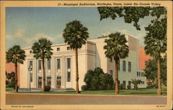 Municipal Auditorium Harlingen, TX Postcard Postcard