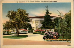 Residence of Claudette Colbert, Holmby Hills, CA Postcard