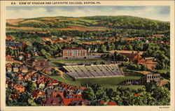 View of Stadium and Lafayette College Easton, PA Postcard Postcard