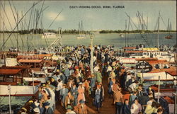 Fishing Docks Miami, FL Postcard Postcard