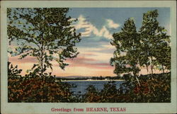 Greetings - View across Lake Hearne, TX Postcard Postcard