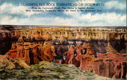 Colorful Red Rock Formations - Highway 66 Postcard