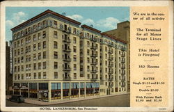 Hotel Lankershim San Francisco, CA Postcard Postcard