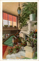 Entrance - Edgewater Beach Hotel Postcard