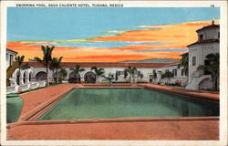 Swimming Pool, Agua Caliente Hotel Tijuana, Mexico Postcard Postcard