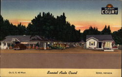 Sunset Auto Court Reno, NV Postcard Postcard