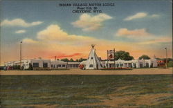 Indian Village Motor Lodge, West U.S. 30 Postcard