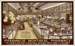 A General View of the Interior: Montreal Pharmacy Postcard