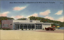 Glass House Snack Bar At Bluestone on West Virginia turnpike Postcard