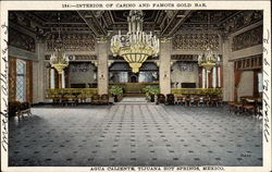 Interior of Casino and Famous Gold Bar Tijuana, Mexico Postcard Postcard